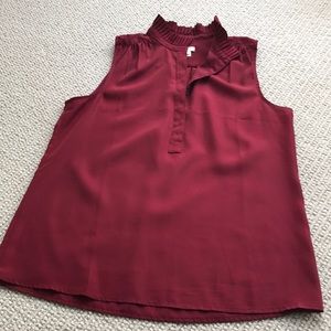 J. Crew Sleeveless ruffle collar shell